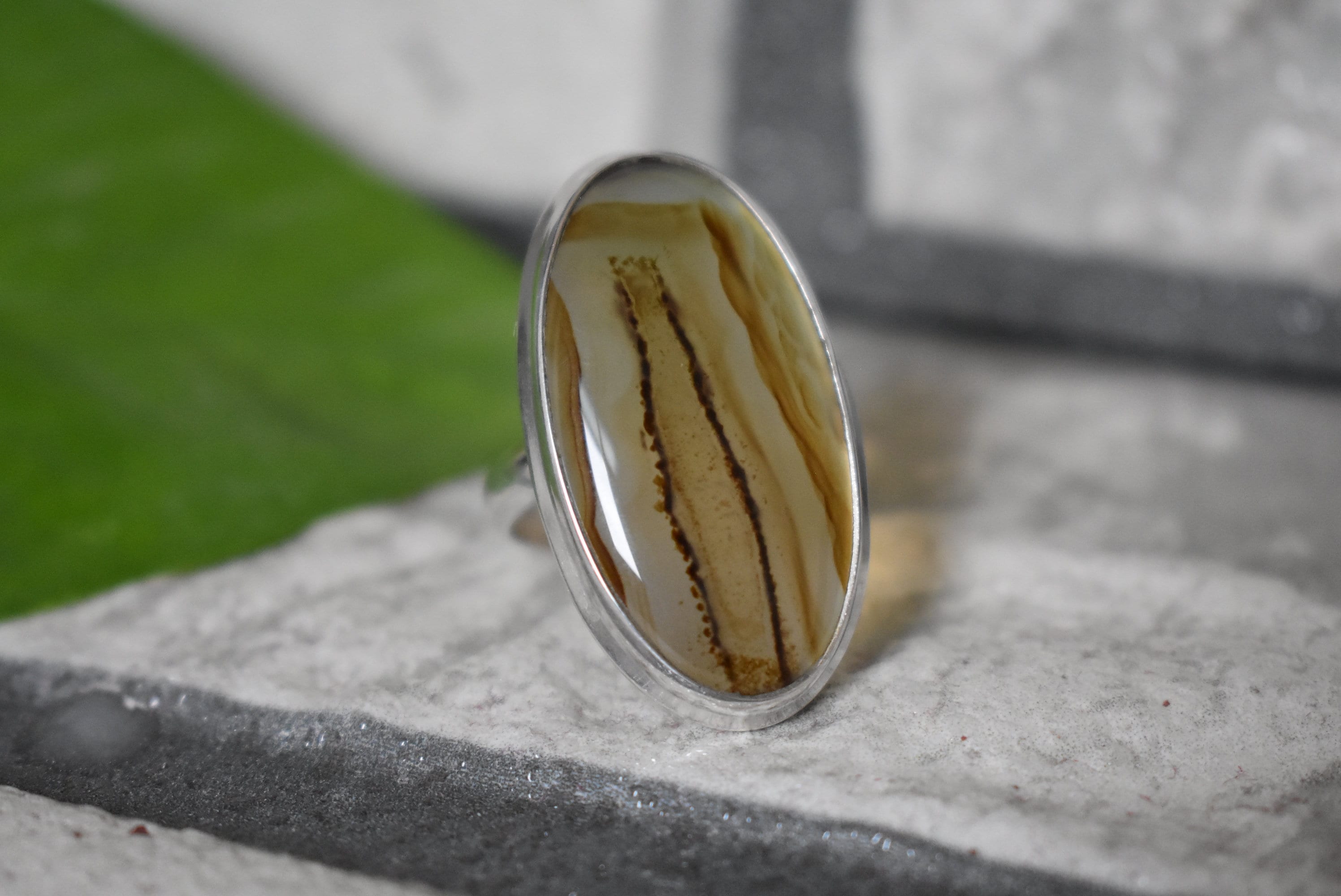 新品モンタナアゲート　シルバーリング モンタナアゲートリング– Ryui