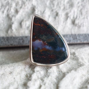 925 silver natural bloodstone ring-blood stone ring-bloodstone ring-green bloodstone ring--bloodstone design ring-bloodstone ring
