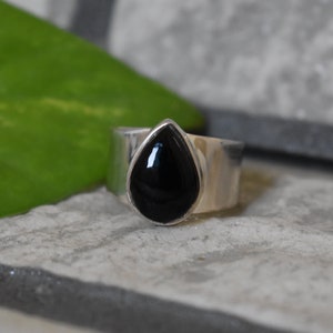 mens natural black onyx ring-black onyx ring-onyx ring-natural onyx ring- onyx ring-handmade ring-ring for women-design ring
