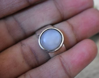 Handmade Sterling Silver Moonstone Ring, Natural Stone