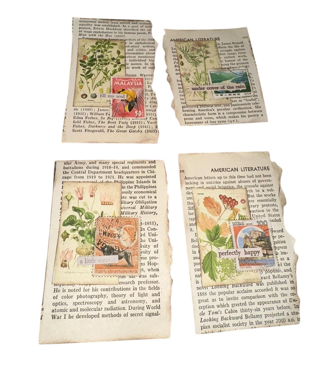 Handmade Hand Embellished Junk Journal Set of 4 Scrapbook Clusters ...