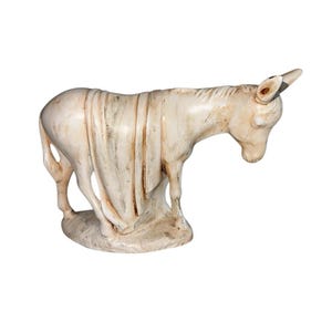 Vintage Nativity Holland Mold Donkey Ceramic Replacement Figure Aged Glaze