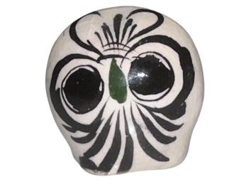 Vintage Tonala Mexican Pottery Owl Figurine Two Sided 1.25” Tall