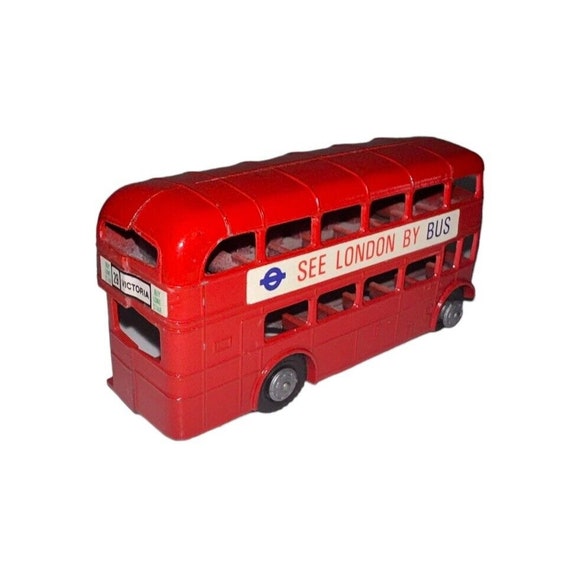 アンティーク LONDON BUS TOY Vintage 70s Lone Star Double Decker Bus See London by Bus Red