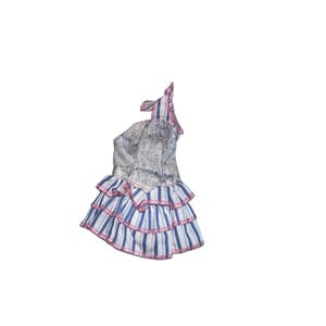 Vintage 1988 Barbie #1693 Jean Fashions Acid Wash Denim Halter Dress ONLY