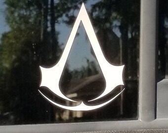 Assassin's creed vinyl window decal, video game sticker, video game logo, Ezio, origins, game console, laptop, phone, yeti, tumbler, ceramic