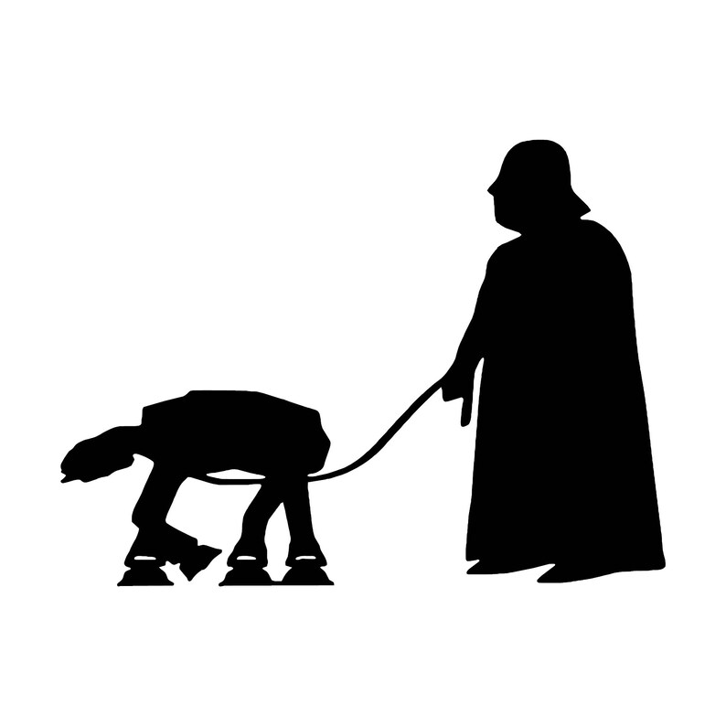 Darth Vader decal Vader walking AtAt Star wars sticker Etsy
