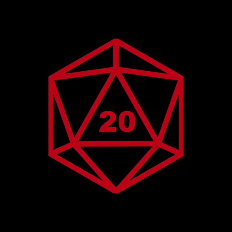 D&D dungeons and dragons D20 decal sticker 20 sided die role | Etsy