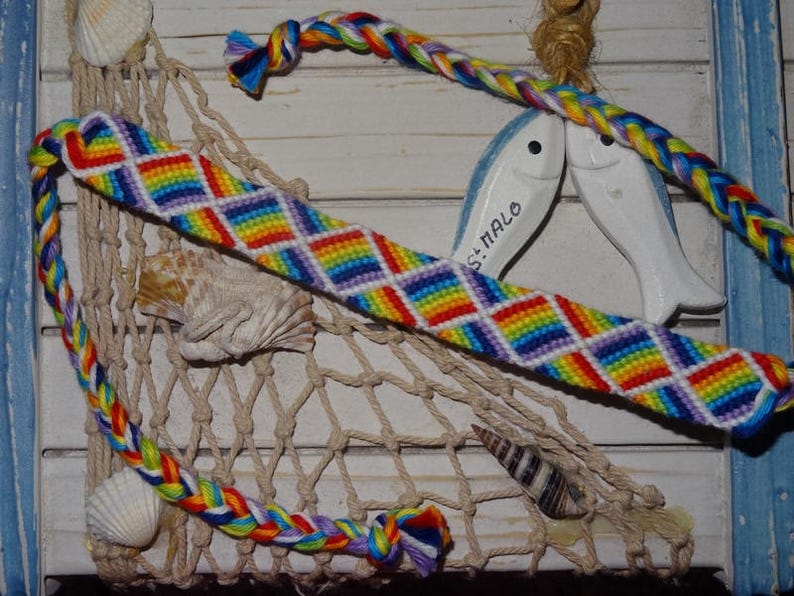 Bracelet brésilien losanges dégradés multicolore image 1