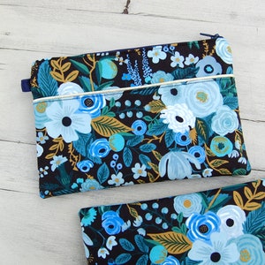 Poetic, floral and gold pencil case Pouch Fleece pencil case ideal for storing your personal belongings - Rifle Paper and Co pouch