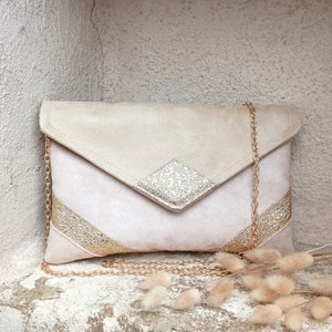 Wedding clutch, evening clutch, golden beige sequins Envelope clutch, handbag After the Beach © image 1