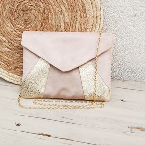 Wedding clutch, evening clutch, golden beige glitter - Envelope clutch, handbag - Après la Plage ©