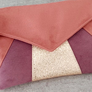 Wedding clutch, marsala pink, purple, gold glitter evening clutch Envelope clutch, handbag Witness gift After the Beach image 2