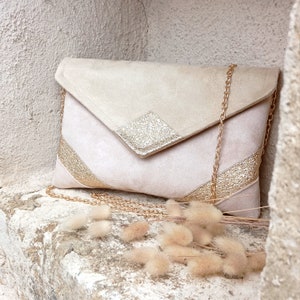Wedding clutch, evening clutch, golden beige sequins Envelope clutch, handbag After the Beach © image 3