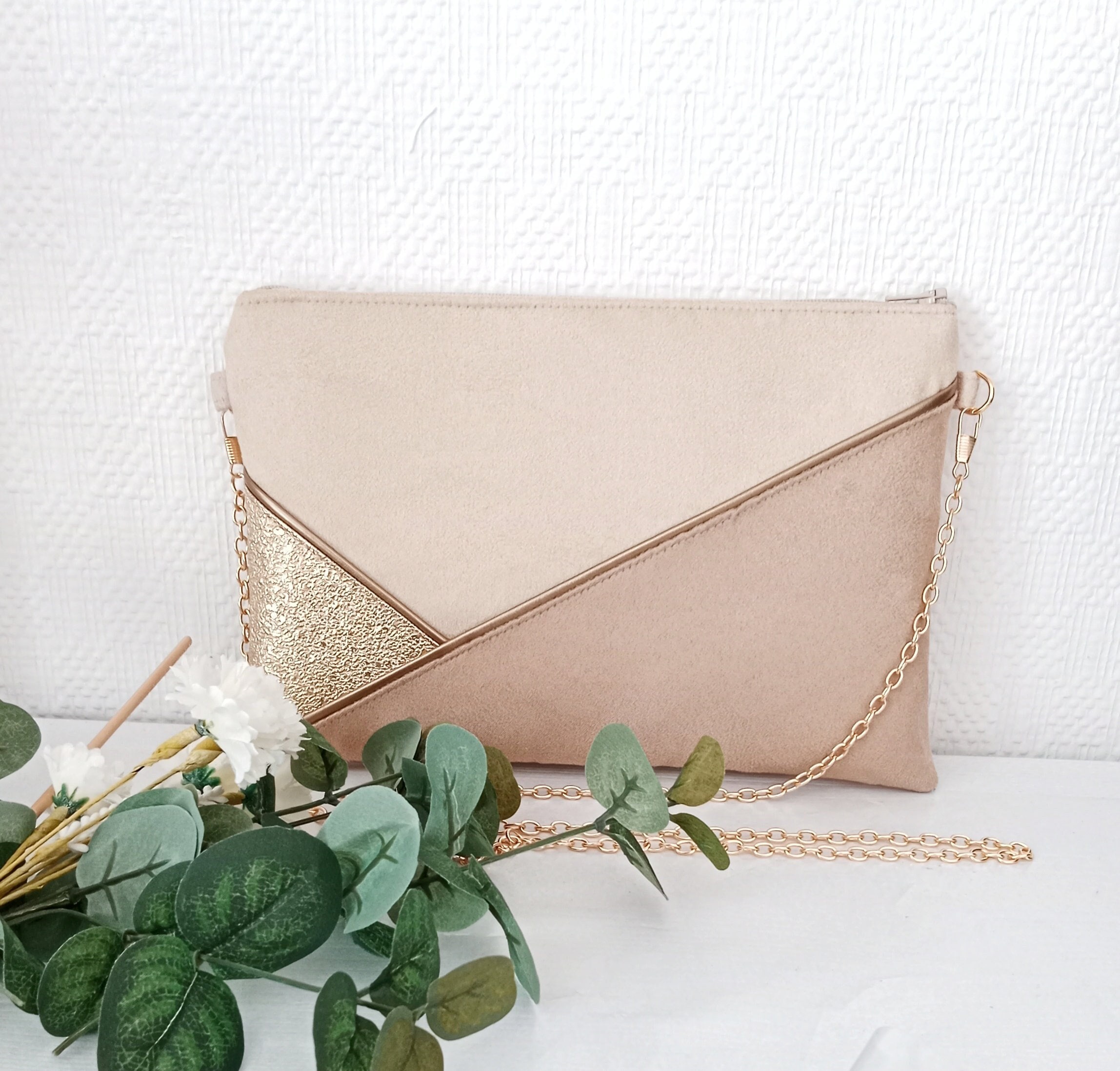 Bolso antelina beige hotsell