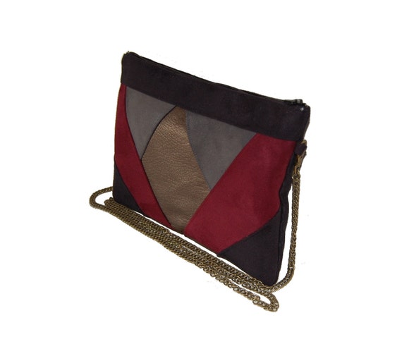 Pochette mariage, pochette de soirée, sac à main en suédine gris, noir, bordeaux, simili cuir bronze Après la Plage Pochette mariage, pochette de soirée, sac à main en suédine gris, noir, bordeaux, simili cuir bronze Après la Plage