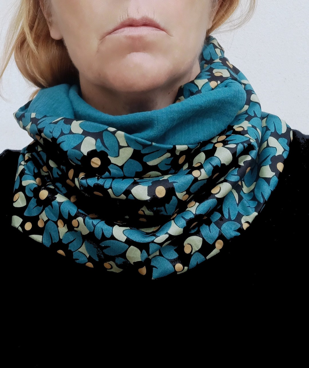 Écharpe Tube (Snood) Femme 100% Viscose - Foulard Fermé Léger Et Satiné - Taille 88x71 Cm - 8