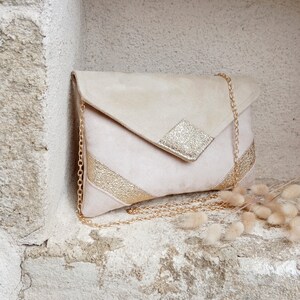 Wedding clutch, evening clutch, golden beige sequins Envelope clutch, handbag After the Beach © image 2