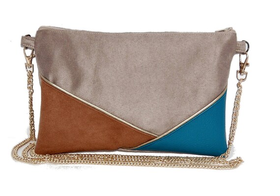 Watercolor Flowers PU Leather and Suede Therapist Bag