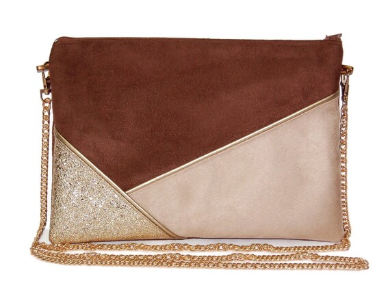 Pochette marron mariage sale