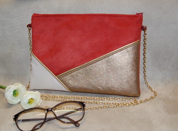 Wedding Clutch Evening Clutch Terracotta Clutch Beige Gold Art Deco Style Bag Clutch After the Beach Etsy