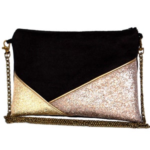 Personnalisation pochette mariage pochette de soirée personnalisée sac simili cuir paillette argent dorée cuivre bronze Après la Plage image 7