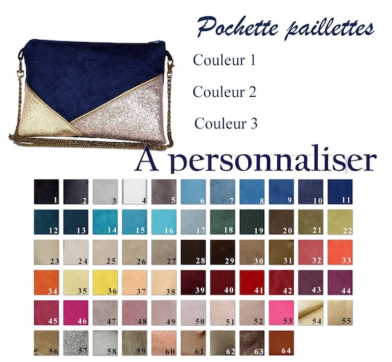 Pochette à barrettes personnalisable en simili cuir