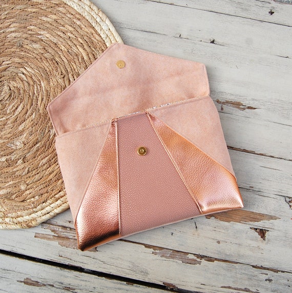 Champagne Rose Micronized Glitter Envelope Bag | Azazie