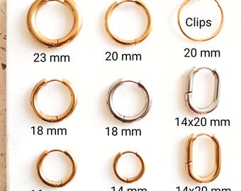 Gold and silver round oval hoop earrings in stainless steel After the Beach