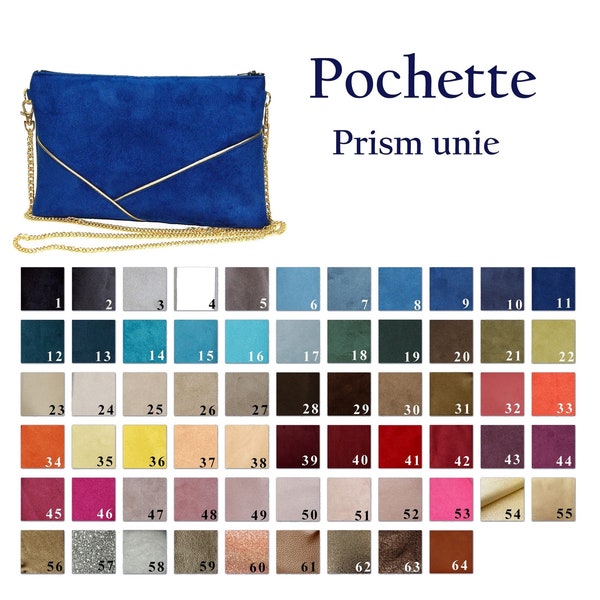 Hochzeits-Clutch, Abend-Clutch, personalisierbar, Wildleder, Wildleder, Kunstleder, Gold, Silber, United-Clutch After the Beach