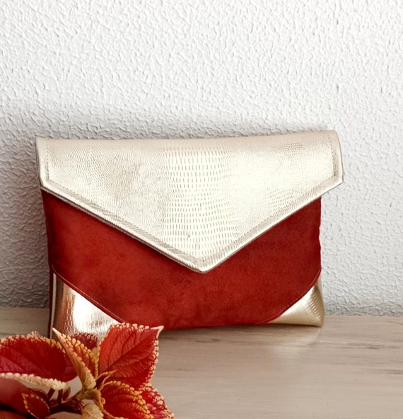 Terracotta clutch bag deals