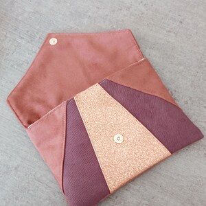 Wedding clutch, marsala pink, purple, gold glitter evening clutch Envelope clutch, handbag Witness gift After the Beach image 3