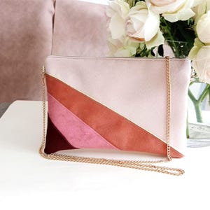 Pochette mariage, pochette soirée rose poudré orange rose bordeaux -  Pochette mariage - Idée cadeau pour femme, témoin - Après la Plage ©