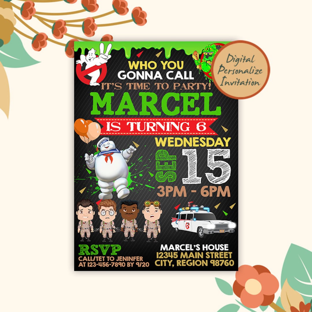 Ghostbusters Invitation, Ghostbusters Birthday, Ghostbusters Party ...