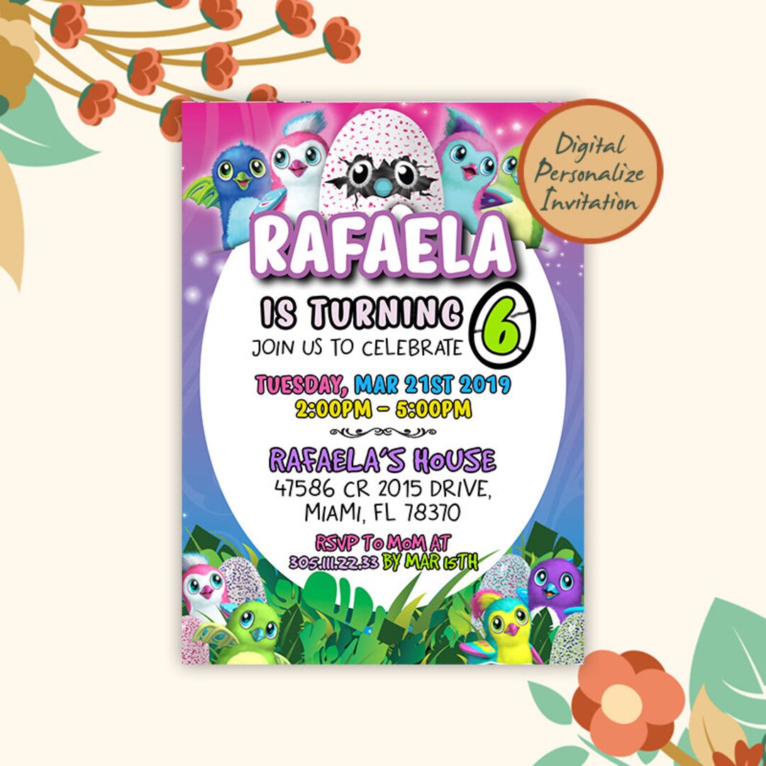 Hatchimal Birthday Invitation Hatchimal Party Invitation - Etsy