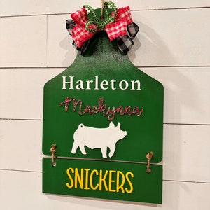 Livestock Show Stall Sign, Varken, Varkens, Steer, Vaars, Vee Tag, Koe Tag, Gepersonaliseerd