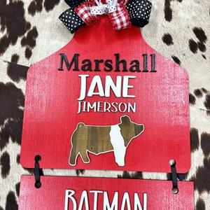 Livestock Show Stall Sign, Varken, Varkens, Steer, Vaars, Vee Tag, Koe Tag, Gepersonaliseerd
