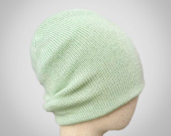 Cashmere beanie 100% pure cashmere hat - Mint