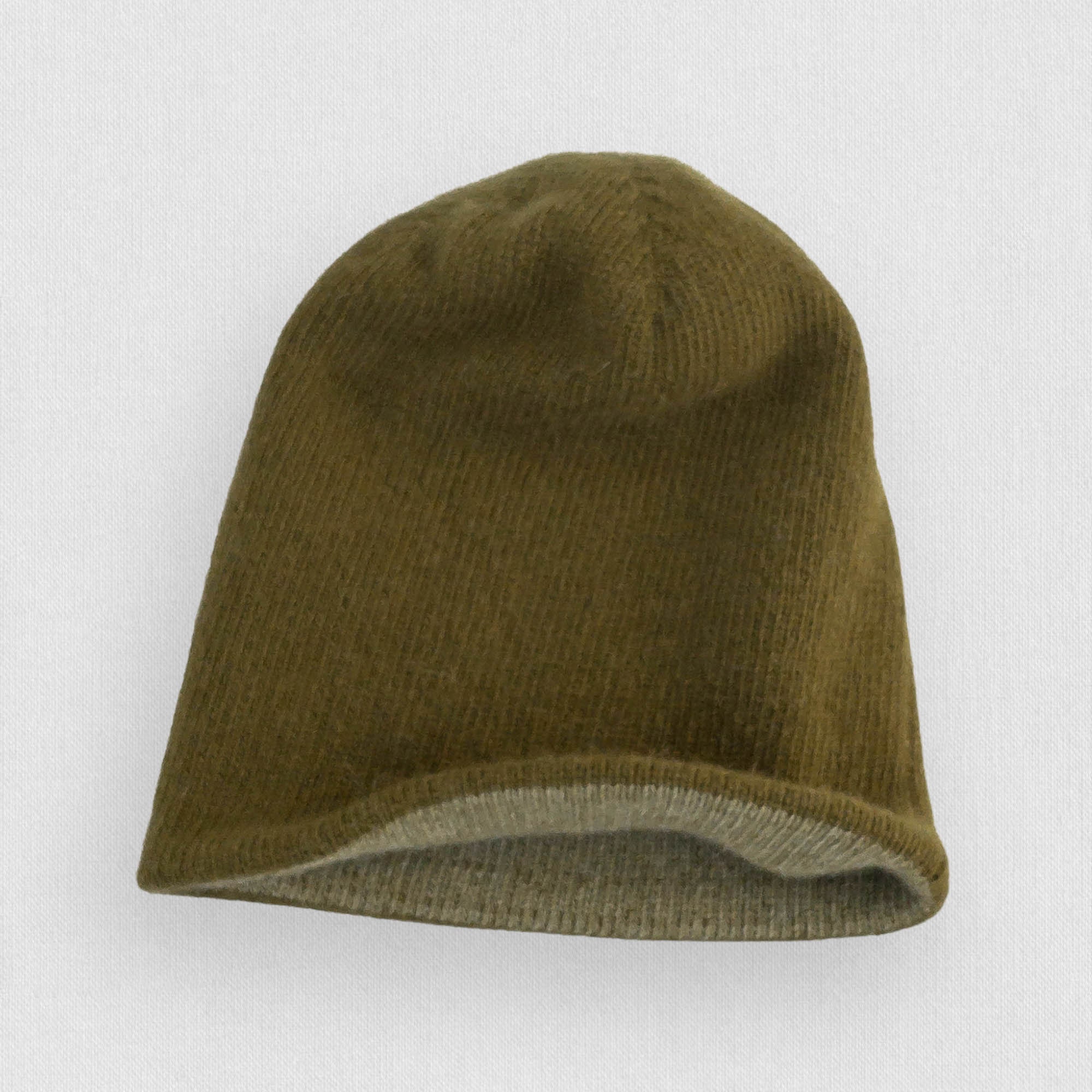 Angora and Wool Knit Double Layered Beanie Hat in Two  display picture 3