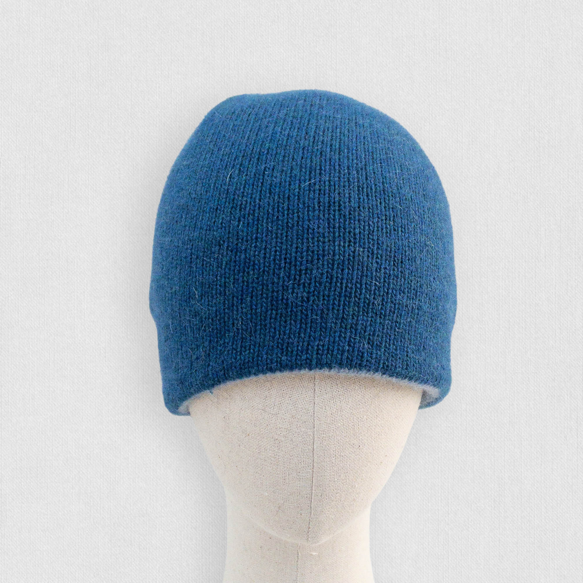Angora mix cap hat blue fine knit Faith Wool/Angora Knitted Hat | CLAN main image 2
