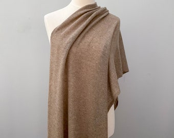 Pure Cashmere large scarf, shawl - Beige