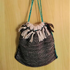 Bolsa / bolsa de algodão marrom tecida no tear