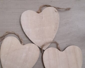 Wooden hanging hearts