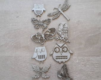 Mdf OWL figurines Butterfly dragonfly
