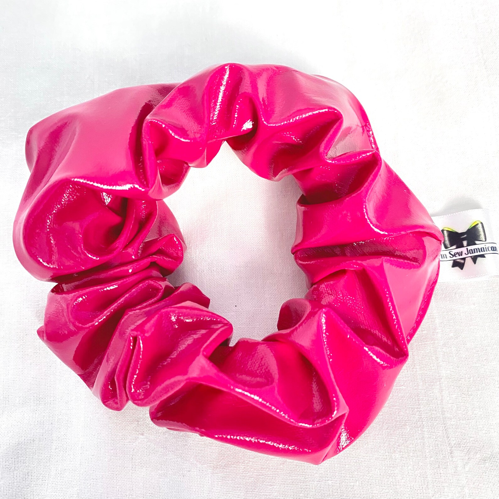 HOT PINK VINYL Hair Scrunchie super shiny and glossy everyday | Etsy