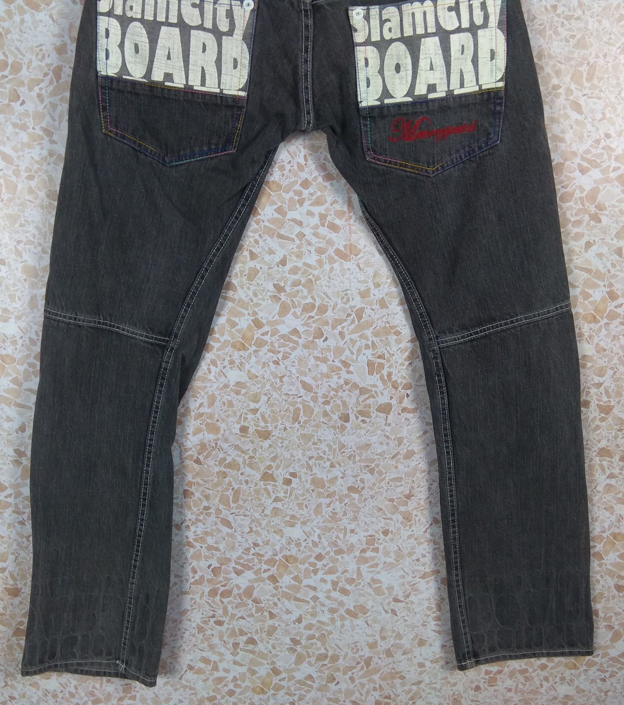 Vintage Double Waist Jeans Pants Denim 