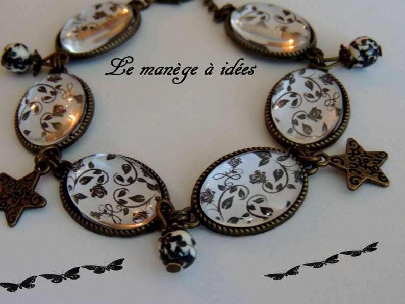 Boucles D'oreilles Pendantes , Mon Arabesque en Noir, Romantique. image 4