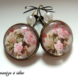 Boucles d'oreilles Pendantes , Mes jolies Roses, Romantique. image 2