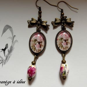 Pendientes Durmientes Ramo de Rosas, Clásicos, Retro. imagen 3