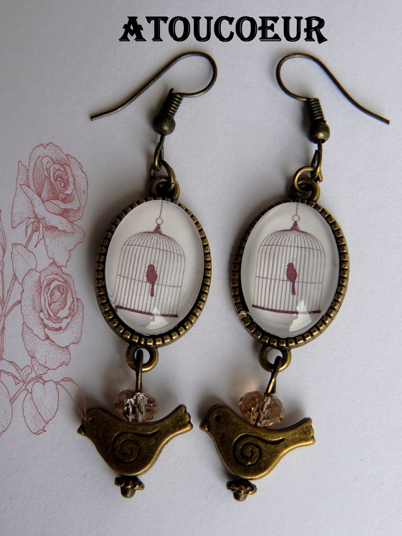 Boucles D'oreilles Pendantes , Mon Arabesque en Noir, Romantique. image 8